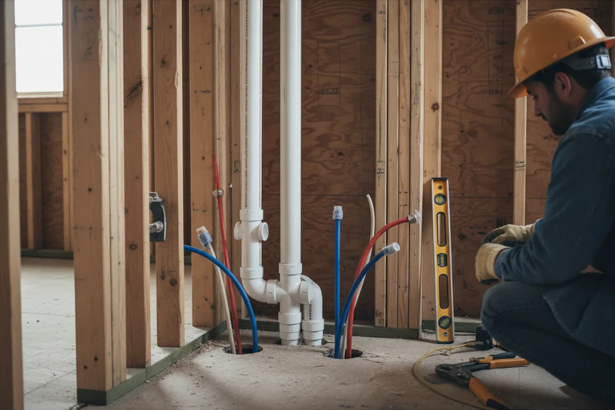 Drain and supply rough-in during Garbage Disposal Repair in Harvey