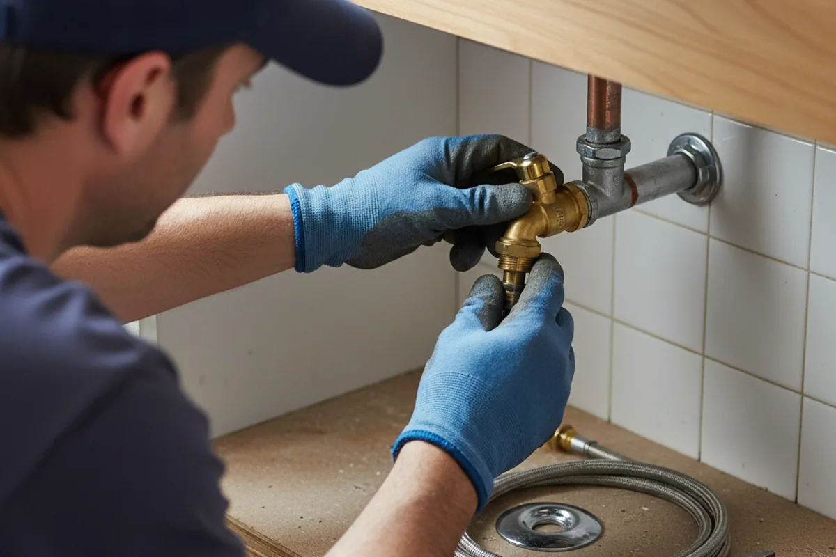 Shutoff valve and fitting work during Faucet and Fixture Repair in Harvey